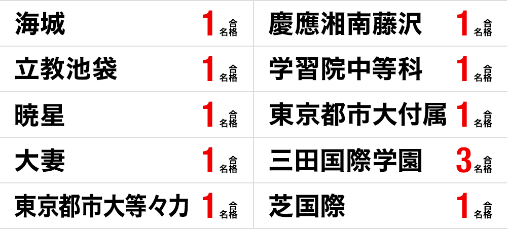 中学受験 ニューヨーク校合格実績